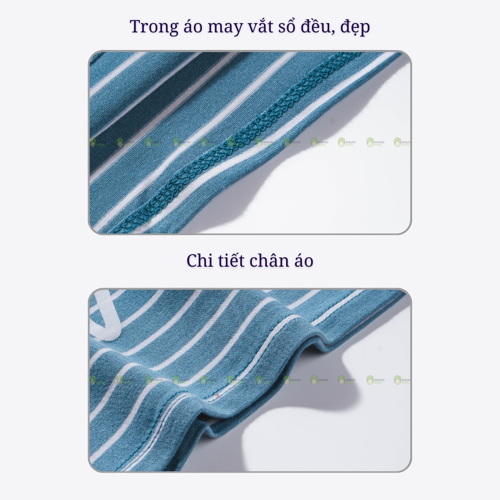 Đồ Bộ Bé Gái, Bé Trai Minky Mom Vải Cotton Hoạ Tiết Kẻ Ngang Ngôi Sao, Bộ Cộc Tay Mặc Nhà Cho Bé MKM2244
