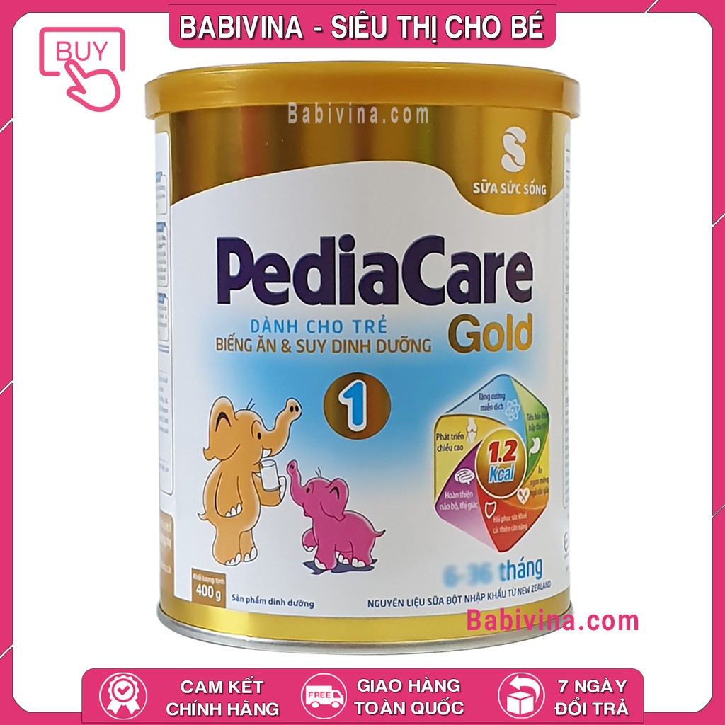 [CHÍNH HÃNG] Đủ Số Sữa Pediacare Gold 1 - 2, 400g - 900g | Date Mới Nhất, Giá Tốt Nhất | Babivina