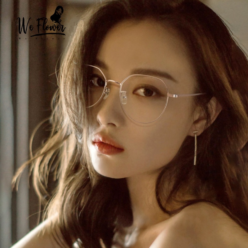We Flower Mắt kính gọng kim loại tròng trong suốt thời trang cho nữ