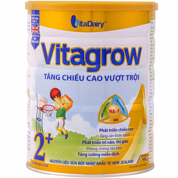 Lon Sữa 900g Vitagrow Vitadairy.Giúp Tăng Chiều Cao Vượt Trội