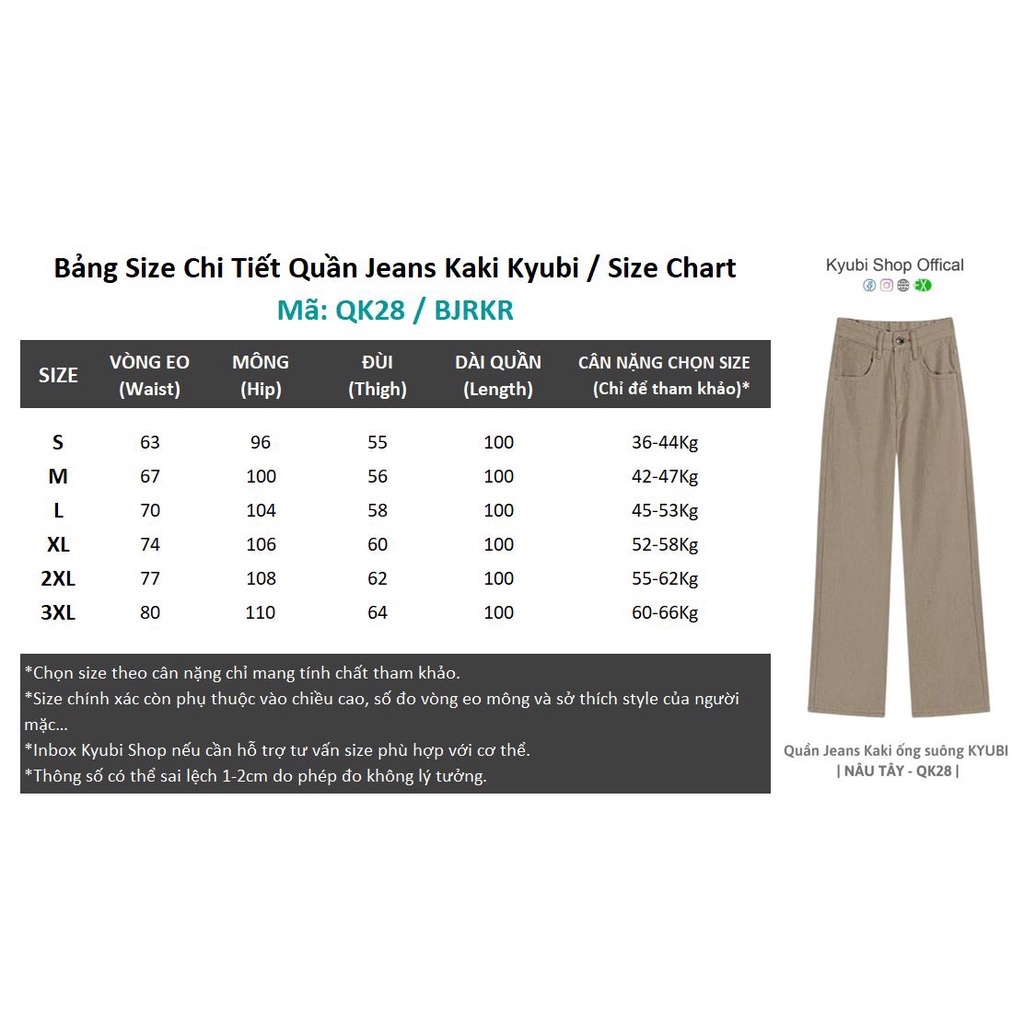 Quần kaki jean trắng ống suông phong cách Ulzzang Hàn Quốc - Quần jean bò ống rộng Trắng Sữa Kyubi - BJRKR.T