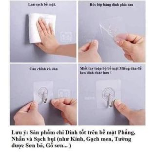 100 Móc dán tường siêu dính 6x6cm