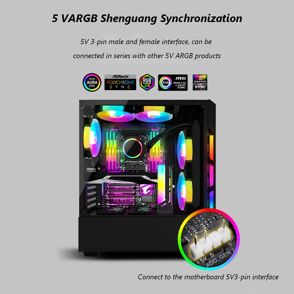 Quạt tản nhiệt CM-GH2 5V A-RGB nhiều màu sắc dành cho máy tính | BigBuy360 - bigbuy360.vn