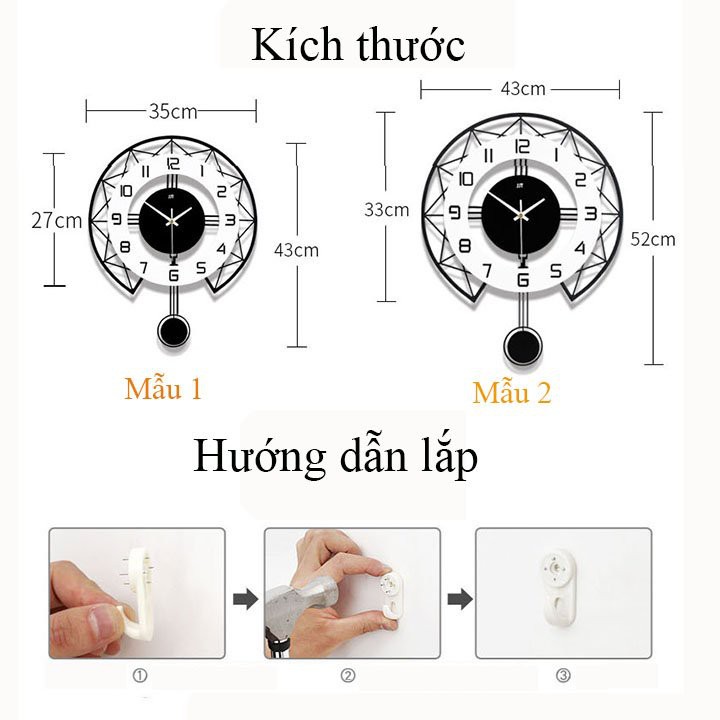 Đồng Hồ Treo Tường Quả Lắc Sang Trọng Độc Đáo