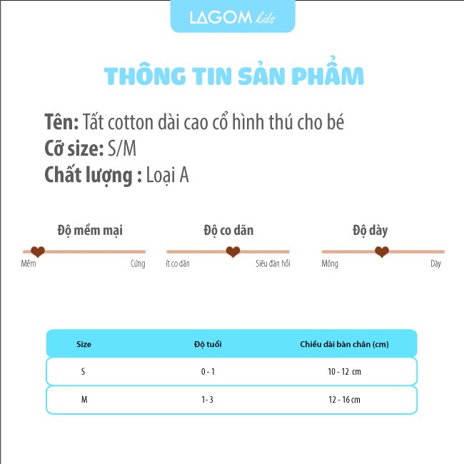 [MỀM &amp; MỊN] Tất cho bé cổ cao từ 0-1-3 tuổi | Vớ dài chống trượt hình thú cho bé