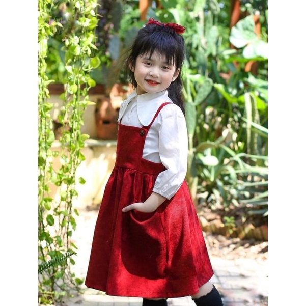 Váy yếm cho bé Váy yếm nhung cho bé gái từ 7kg đến 45kg