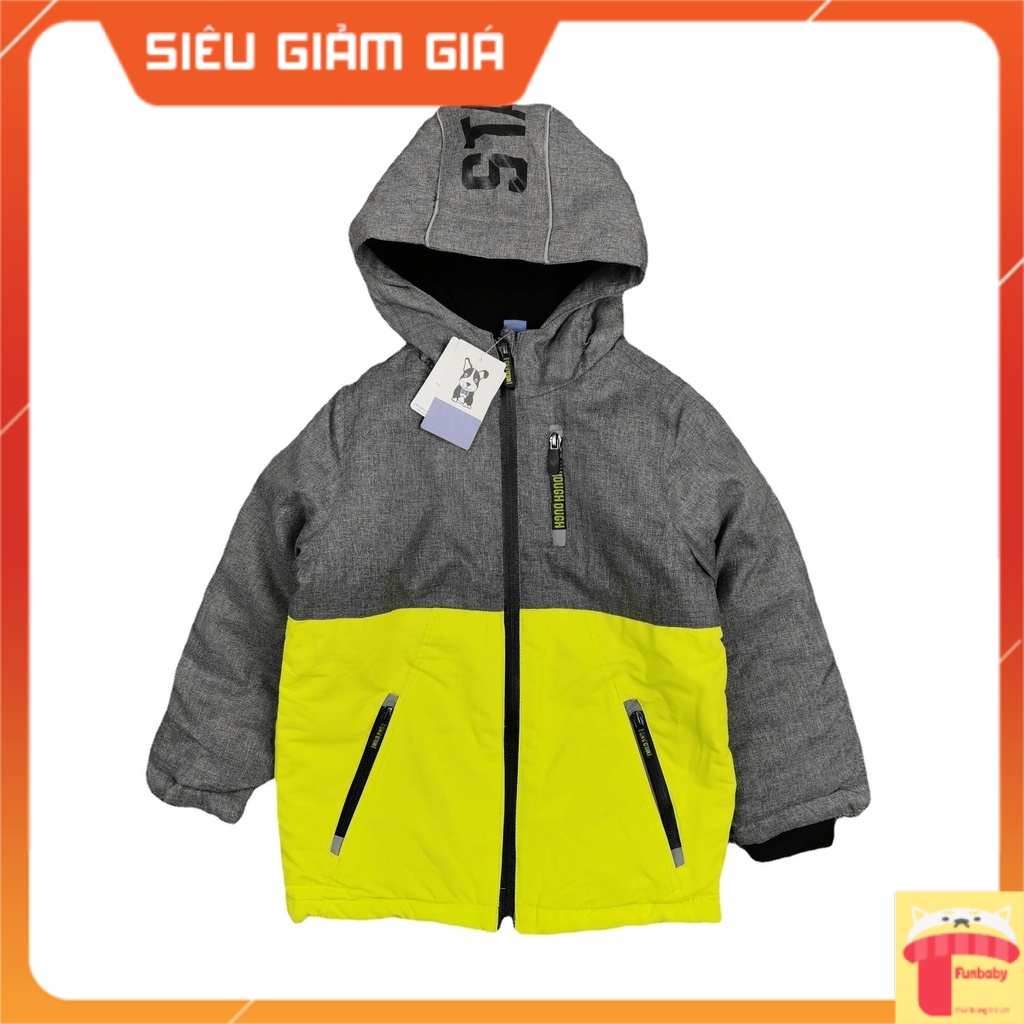 Áo parka bé trai lót nỉ có mũ 2-8 tuổi hàng xuất xin phối màu, Áo khoác cho bé cao cấp khỏe khoắn thời trang