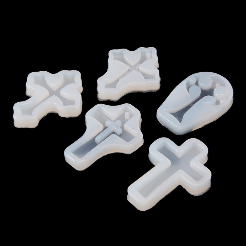 Bộ 5 Khuôn Silicone Làm Mặt Vòng cổ Bằng Resin Epoxy Pha Lê