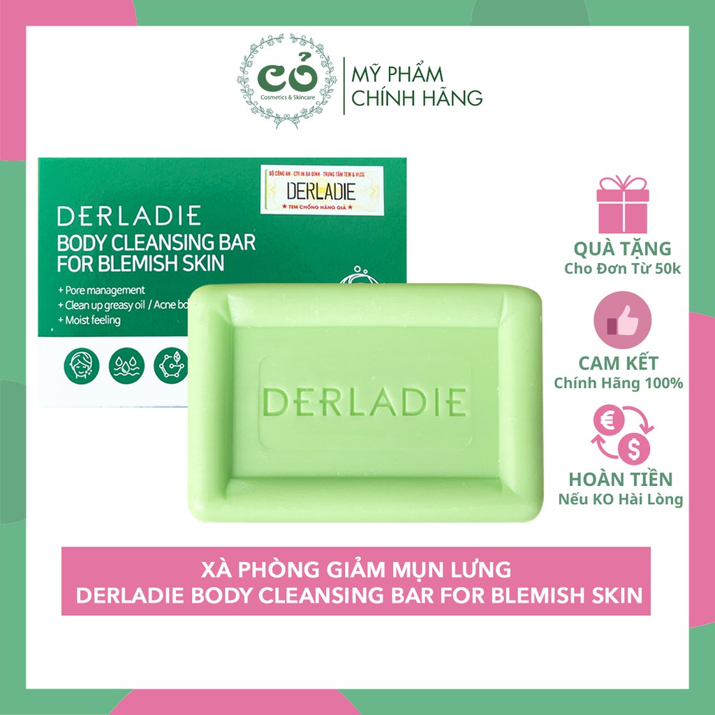 Xà Phòng Derladie - Xà Bông Cục Giảm Mụn Lưng Cơ Thể Derladie Body Cleansing Bar Blemish Skin 50gr | BigBuy360 - bigbuy360.vn