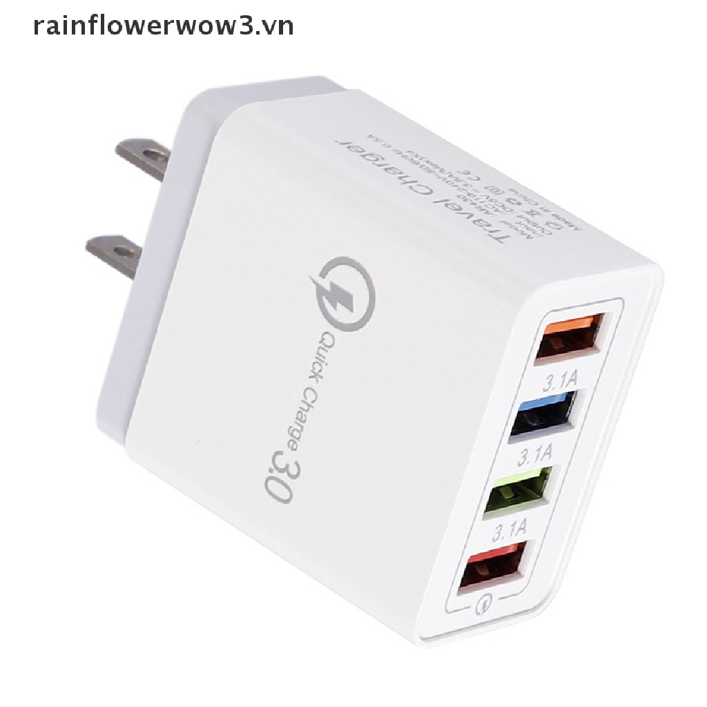 Củ sạc nhanh gắn tường 4 cổng usb QC 3.0