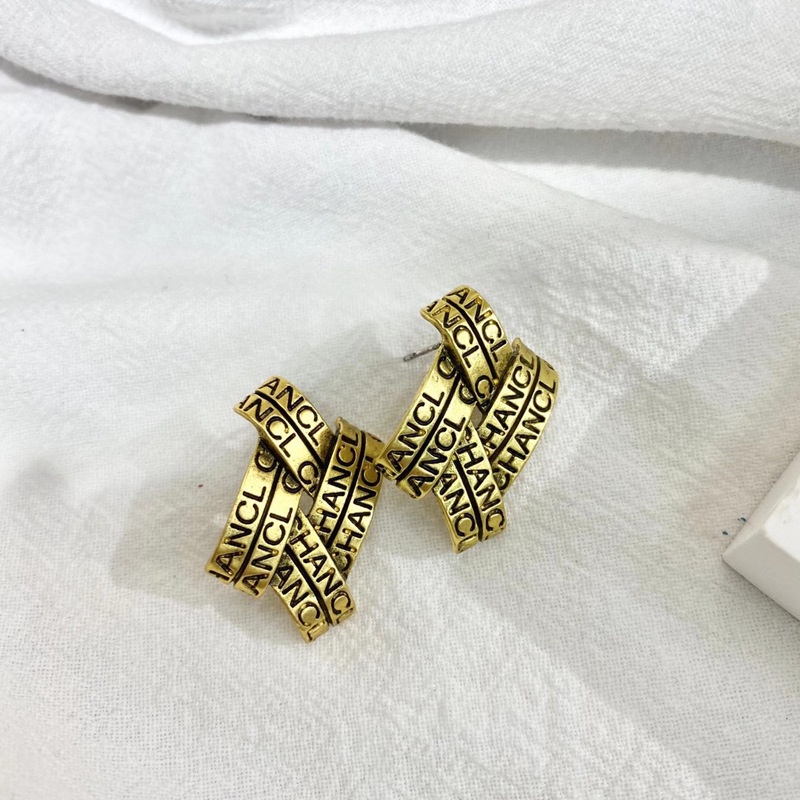 Bông tai nữ thương hiệu CC mạ màu đồng vintage TB322 TOBI STORE