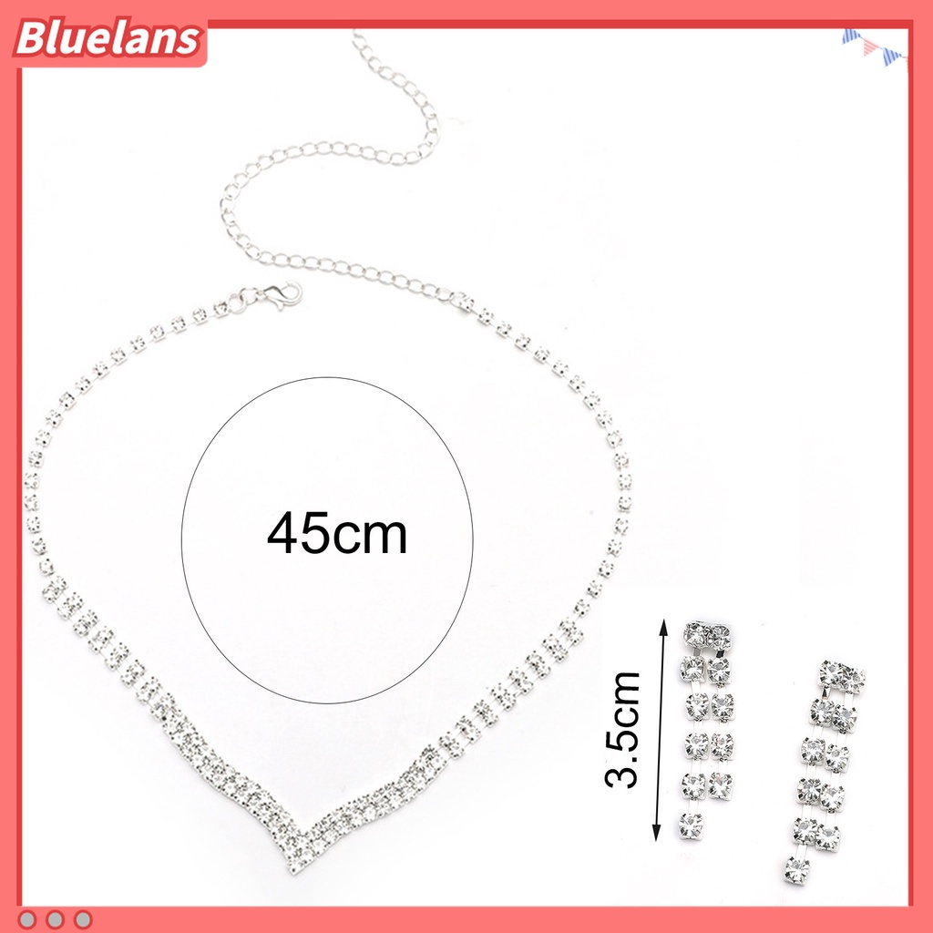 1 Set Vòng cổ Và Đôi Khuyên Tai Đính Đá Thời Trang Cho Nữ