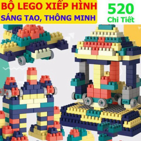 Đồ Chơi Xếp Hình Lego 520 Chi Tiết Tháo Lắp Phát Triển Trí Tuệ Cho Bé