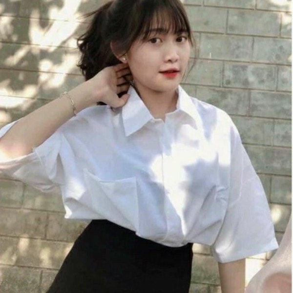 Áo sơ mi UNISEX phôm rộng tay lửng có túi👔