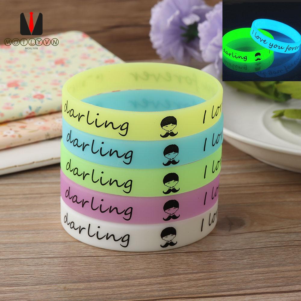 Bộ 1/5/10 vòng đeo tay phát sáng bằng chất liệu cao su độc đáo