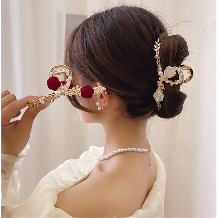 Kẹp Tóc Gấp Hình Nơ Ngọt Ngào Phong Cách Hàn Quốc