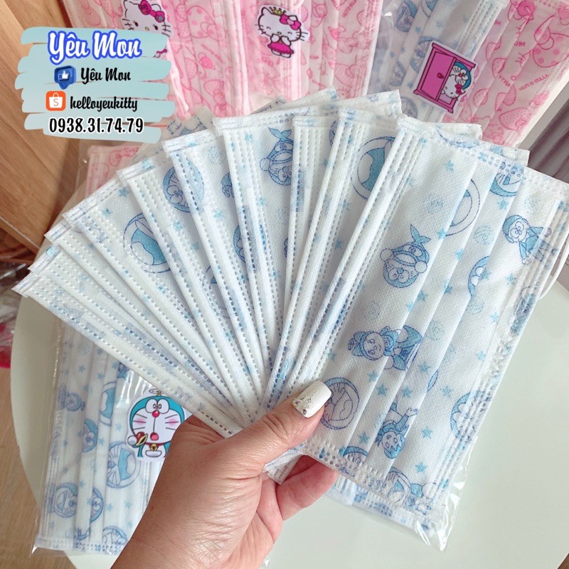 GÓI 10 KHẨU TRANG DORAEMON HELLO KITTY | BigBuy360 - bigbuy360.vn