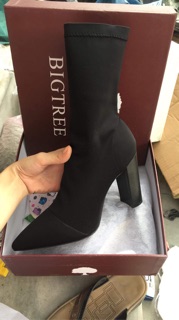 Boot thun co dãn gót gỗ