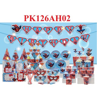Set phụ kiện trang trí bàn mẫu Người Nhện - Spider Men - PK126AH02 , trang trí bàn sinh nhật , trang trí bàn thôi nôi