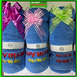 {Khăn Vovinam Cotton } Thêu Vi Tính Dùng Lưu Niệm  Ailaikit