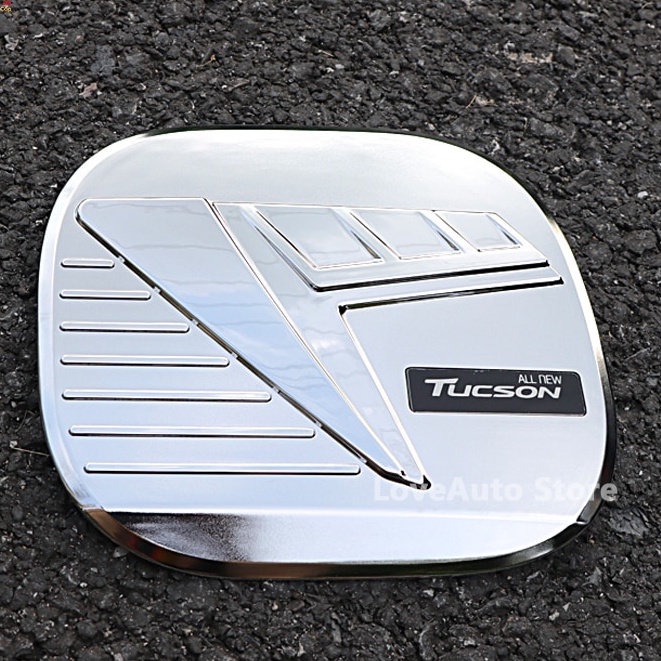 Ốp nắp xăng xe Tucson 2019 2020 2021 2022 2023 Cao Cấp mẫu mạ crom, mẫu carbon