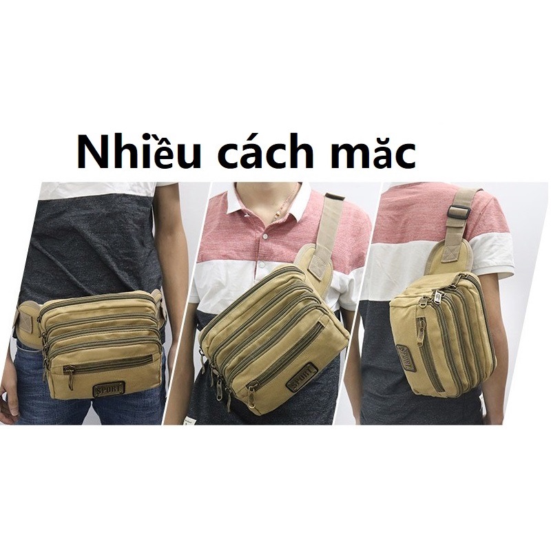 Bao tử, túi đeo bụng Túi thu ngân nhiều ngăn Vải bạt chống mài mòn 1277 1202
