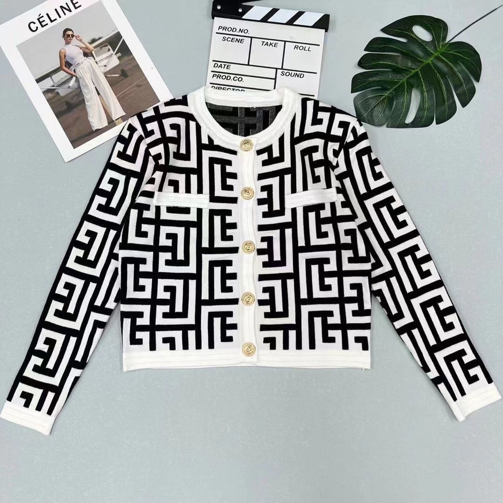 Hàng Có Sẵn!Balmai!Áo Khoác Cardigan Dệt Kim Giữ Ấm Thiết Kế Mới Năng Động Thời Trang