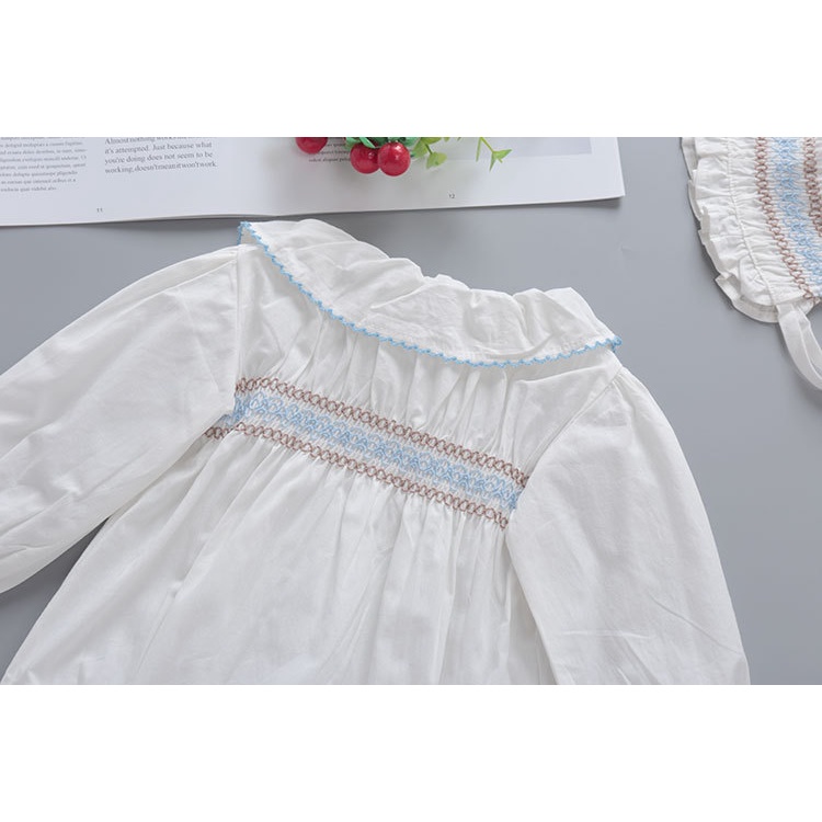 Bộ Áo Liền Quần Tay Dài Kèm Nón Dành Cho Bé Gái 0-3 Tuổi 0027