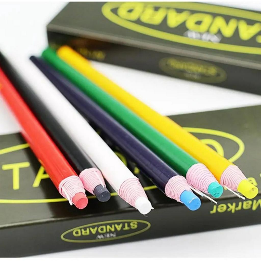 Hộp 12c Bút Sáp Vẽ Vải Cuộn Giấy, Dùng Đánh Dấu Vải STANDARD