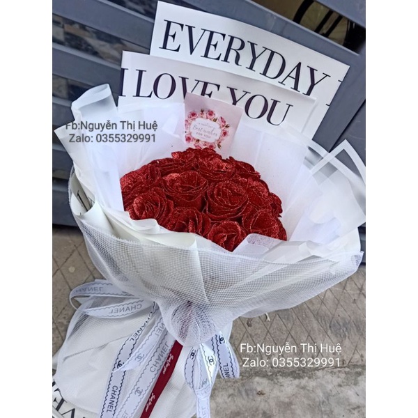 Bó 15 bông sáp nhũ Kim Tuyến