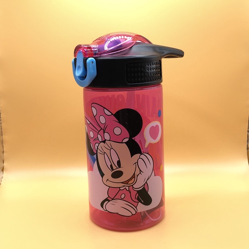 BÌNH NƯỚC NÚT BẤM ỐNG HÚT NHÂN VẬT DISNEY HÃNG ZAK 473ML CANADA