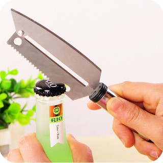 Dao bào inox 2 lưỡi, dao bào rau củ trái cây, khui nắp chai hộp đa năng 5 in 1 tiện dụng 9319