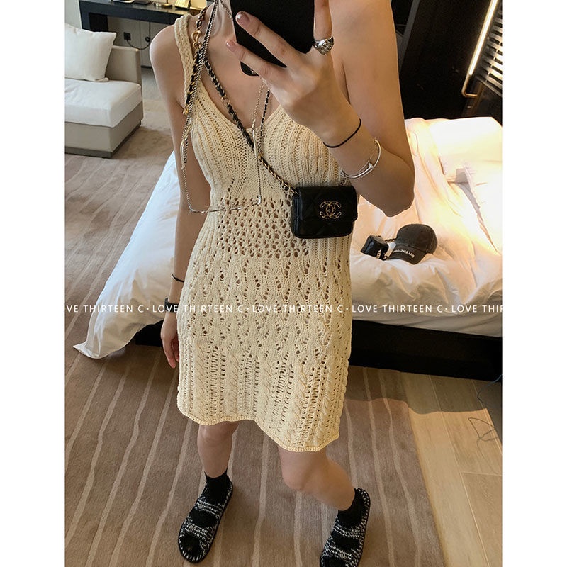 Bán Chạy!F &amp; X Niche Đầm Ngắn Không Tay Dệt Kim Phong Cách Nhật Bản [13C] 2022