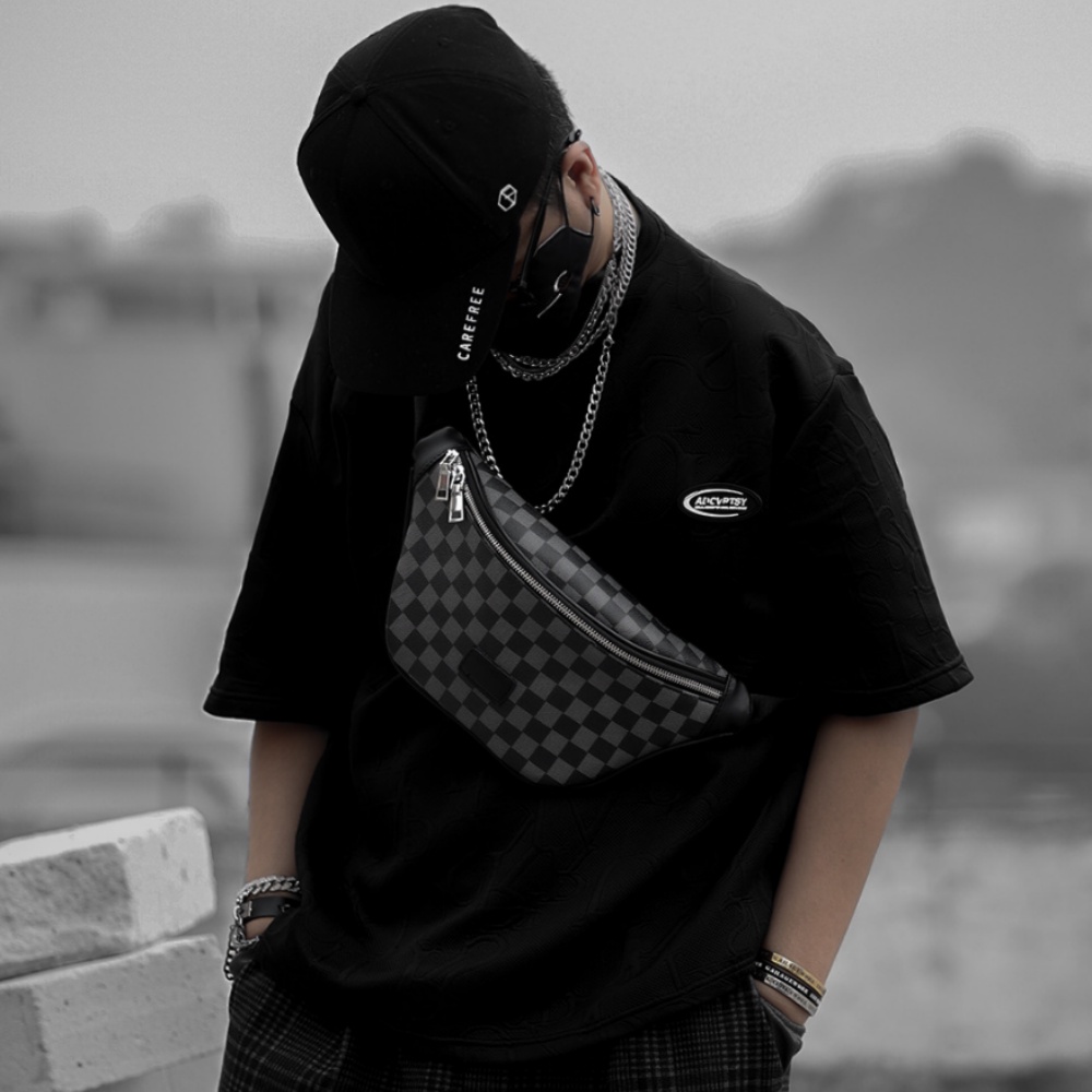 Túi đeo chéo nam Da pu cao cấp Chống thấm nước Túi đeo ngực Kiểu dáng trẻ trung, cá tính - 𝑰𝑩𝑨𝑮