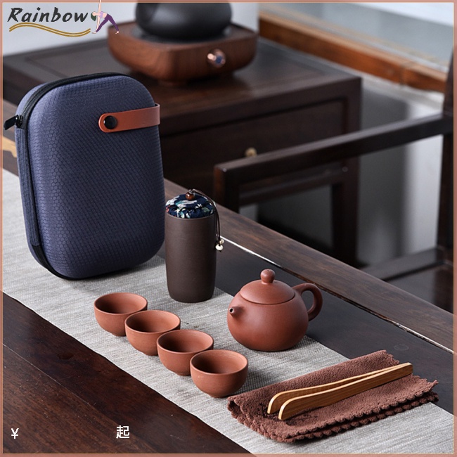 Bộ Ấm Trà Bằng Sứ Cao Cấp Di Động Tiện Dụng Mang Theo Du Lịch