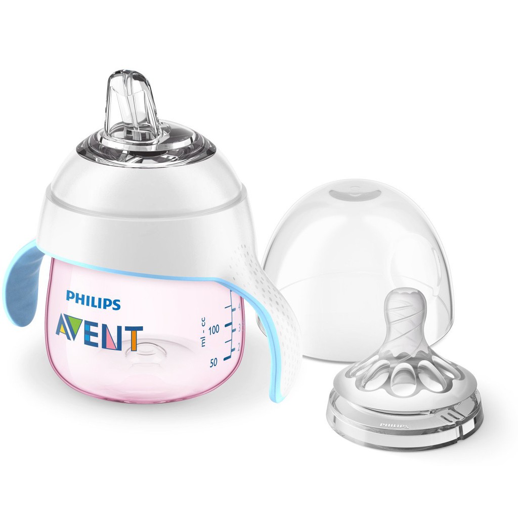 Bình tập uống Avent dung tích 150ml cho bé từ 4 tháng tuổi (kèm thêm 1 núm ti số 3 cho bình sữa Avent Natural)