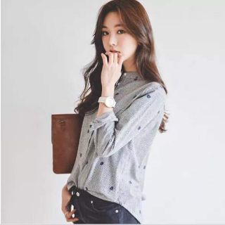 Áo sơ mi thêu sọc caro