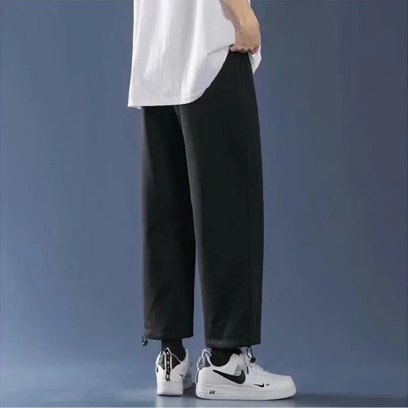 Quần Jogger Ống Rộng Dây Rút Ở Gấu Bigsize 38-100kg Nam Nữ Unisex - Quần Jogger ống boom Unisex Ulzzang Dây Rút Ở Gấu