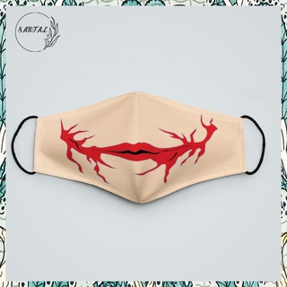 Khẩu Trang In Hình Cá Tính In Hình Quái Vật SANTAL Vải Cotton 100%, Kháng Khuẩn, Không Đau Tai, Dễ Thở Dành cho Nam Nữ