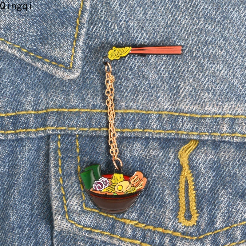 Ghim cài áo Miss Zoe hình tô mì ramen phong cách Nhật Bản xinh xắn