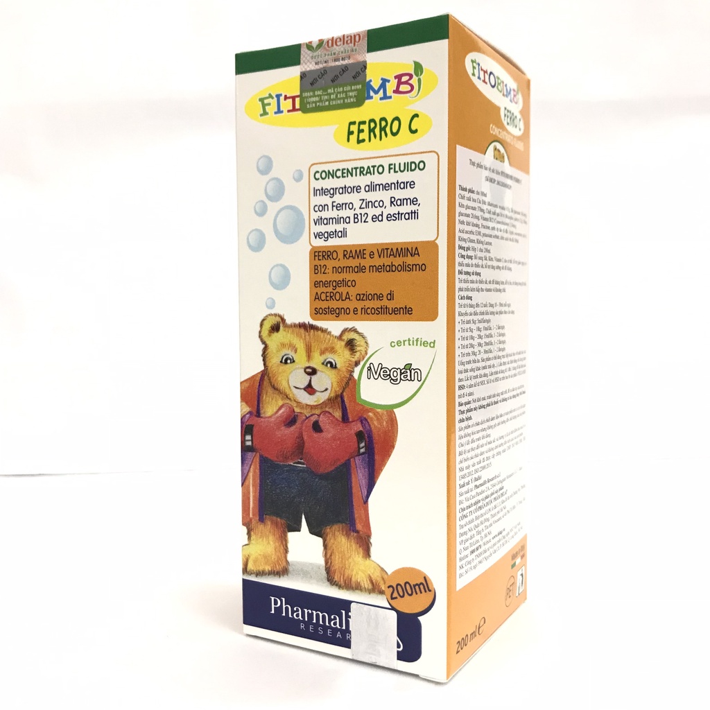 Siro Ferro C Bimbi của Fitobimbi - Bổ sung sắt, Vitamin C, kẽm cho bé giúp bé đủ chất, khỏe mạnh - nhập khẩu từ Ý