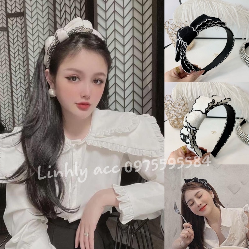 Bờm nơ chanel - Cài nơ xinh - cài tóc