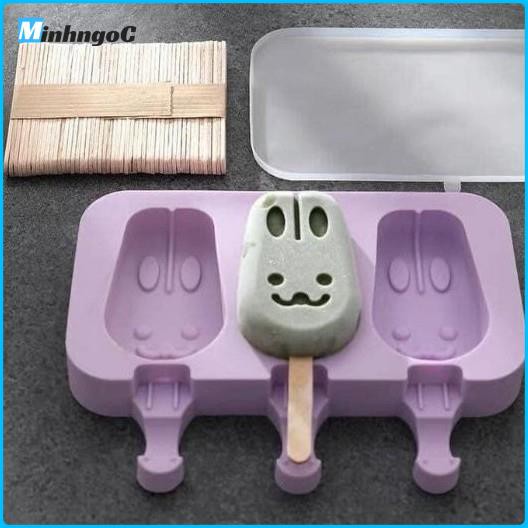 Khuôn làm kem silicon Tặng kèm 50 que làm kem hình cute có nắp đậy bằng nhựa  - Siêu Thị Minh Ngọc | BigBuy360 - bigbuy360.vn