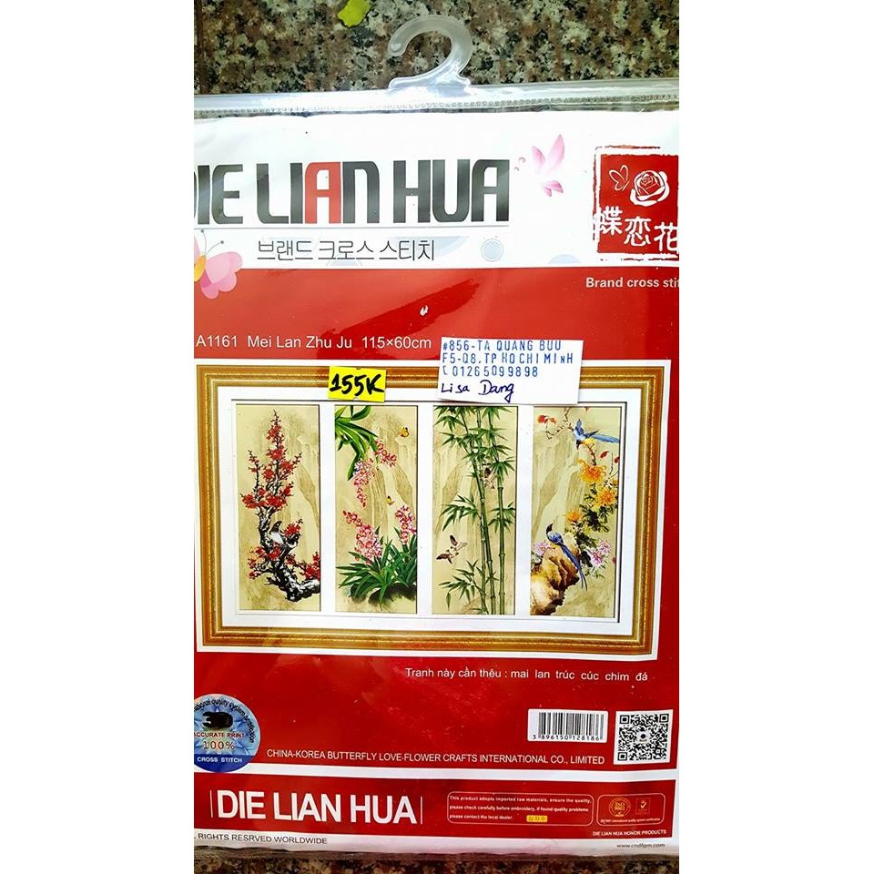 Tranh thêu TỨ QUÝ - A1161 (115x60cm)