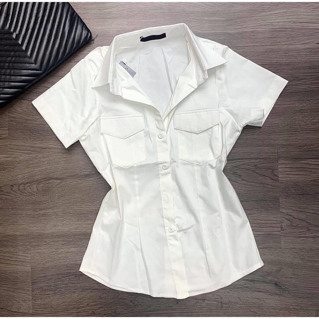 Áo sơ mi trơn tay ngắn 2 túi UK10920