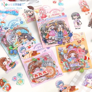 30 Miếng Dán Hình Cô Gái Hoạt Hình Trang Trí Scrapbook