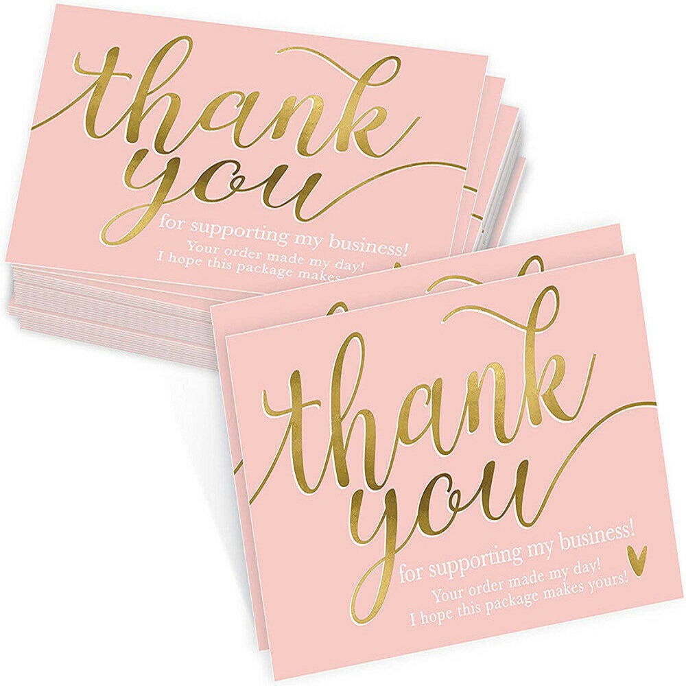 Cod Qipin 50 Sheets/pack Personalised Thank You 5x9CM Small Business Card Single Sided Accessories