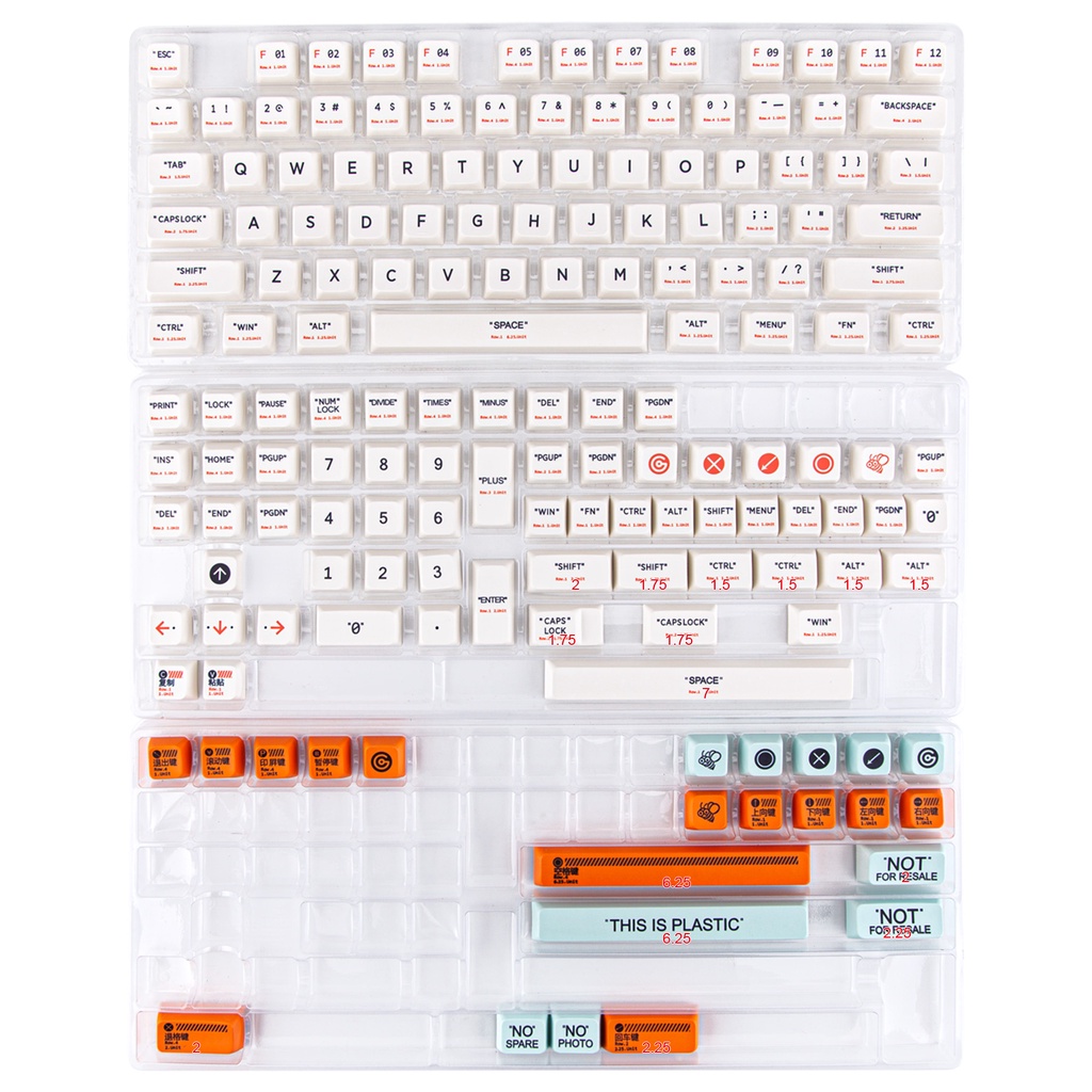 Nắp bàn phím PBT tùy chỉnh MDA Cấu hình 160 Phím Dye Thăng hoa 60%, 65%, 75%, 100% ANSI Layout Keycap cho Bàn phím cơ Cherry MX Công tắc