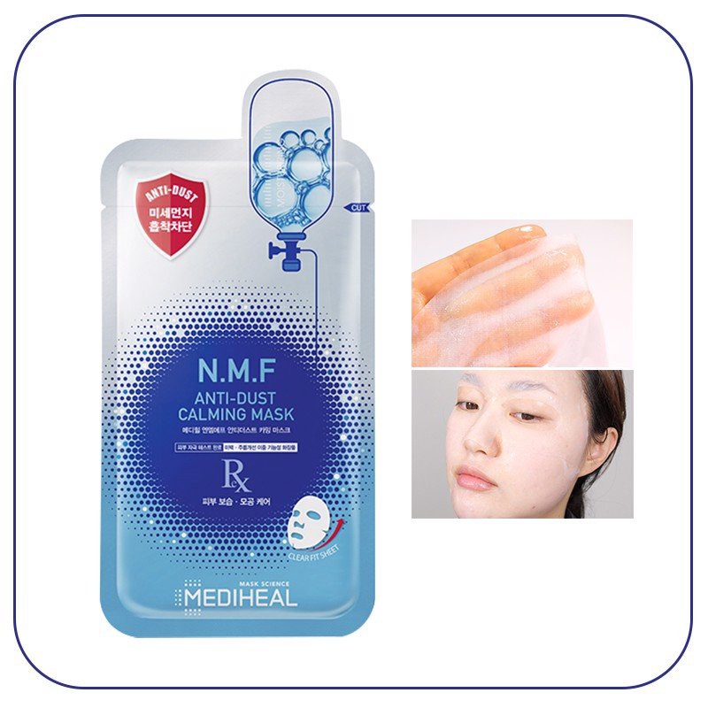 [Mã FMCGMALL - 8% đơn 250K] Mặt Nạ Thải Độc Cấp Nước Và Phục Hồi Da Mediheal Mask 27ml - N.M.F Anti Dust Calming