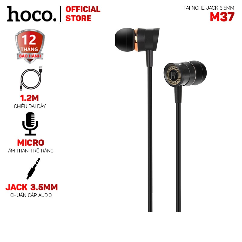 Tai nghe Hoco M37 dài 1.2m- Dành cho thiết bị hỗ trợ jack 3.5mm
